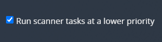 Settings - Library - Run scanner tasks at a lower priority