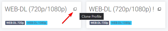 Sonarr - Clone Profile