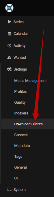 download client tab